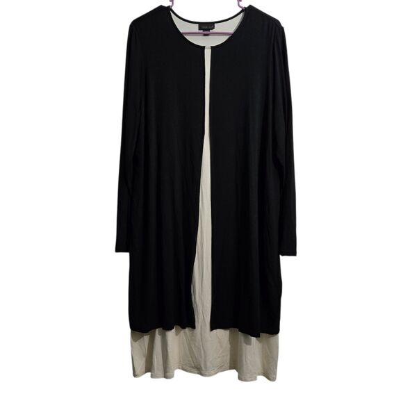 J. Jill Wearever Collection Women L Layered A-Line Over Lay Dress Jersey Knit - Picture 1 of 15